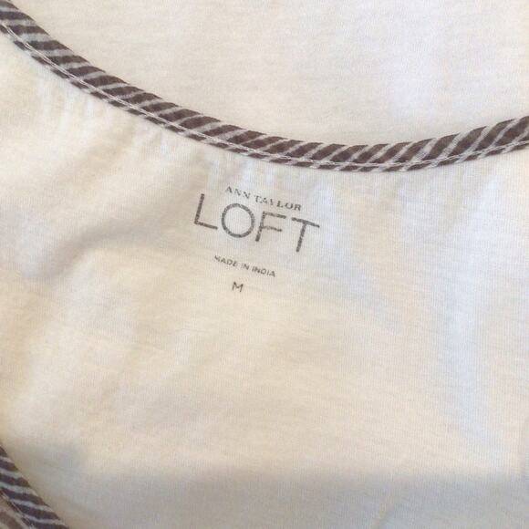 LOFT Sleeveless Striped Layered Chiffon / Jersey Tank Top size M - Picture 4 of 4